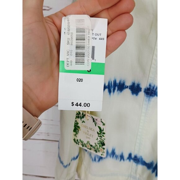 Tie-Dye White‎ & Blue Sleeveless Top And Elastic Waist Shorts Set Girls  Size 8 - Picture 7 of 10